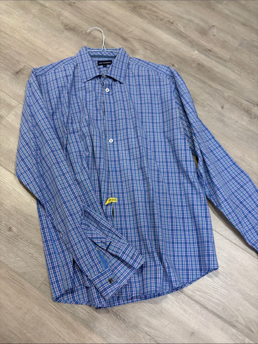 Jack Maverick blue Plaid Men's Dress Shirt